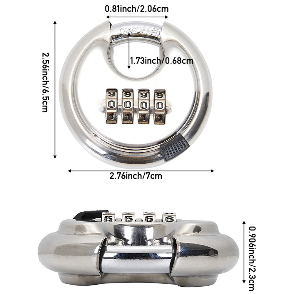 Living and Home 4 Digit Silver Zinc Alloy Combination Padlock Image 8