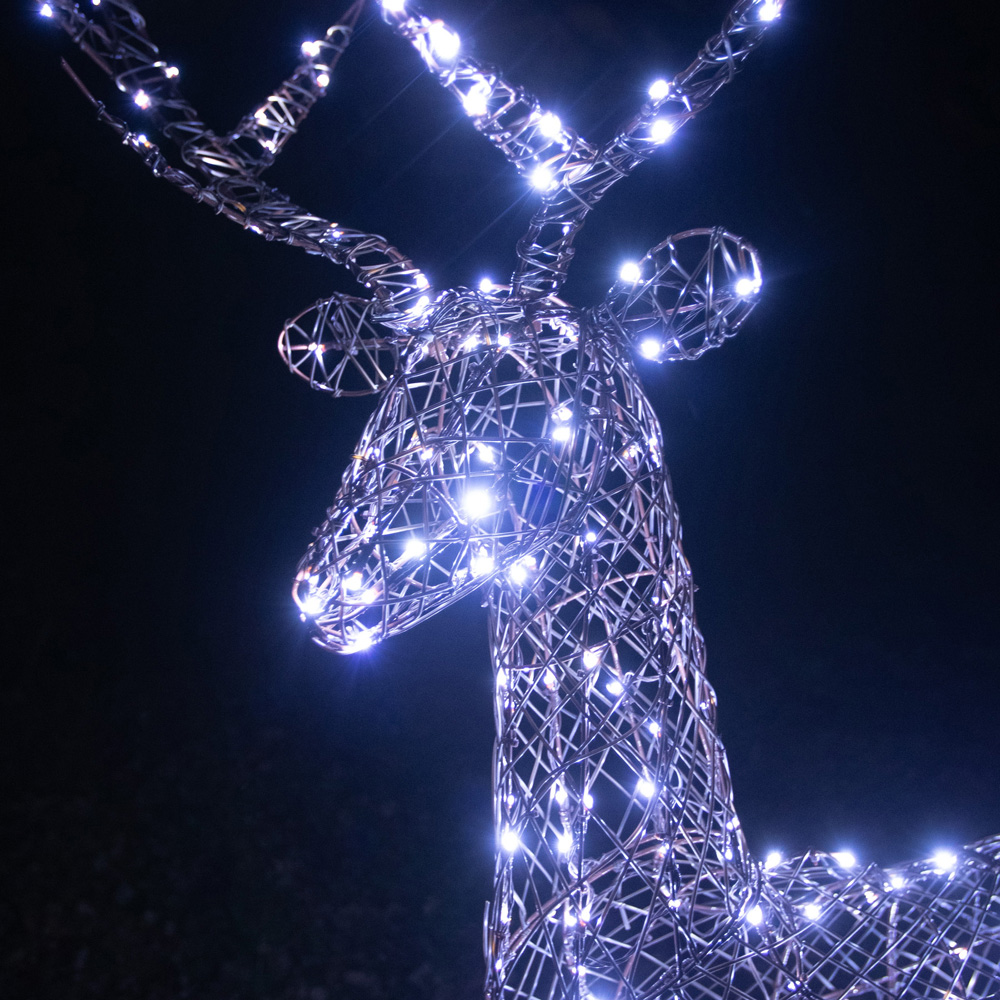 The Christmas Centre 350 LED Brown Weave Light-Up Grand Stag Reindeer 6.5ft Image 4