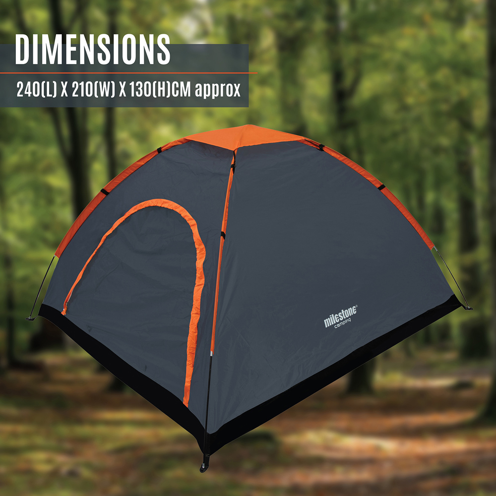Milestone Camping 4 Person Dome Tent Charcoal Image 9
