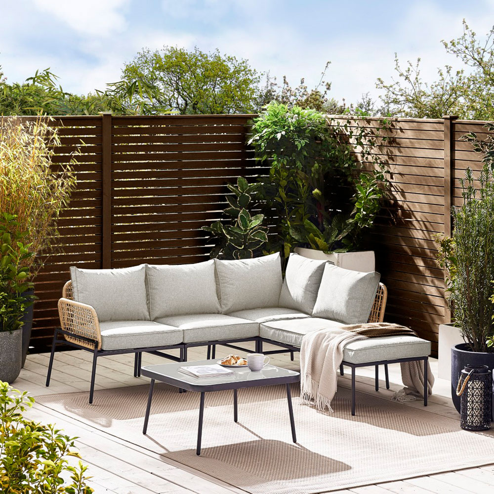 Furniturebox Asia 5 Seater Beige Rattan Sofa Lounge Set Image 6