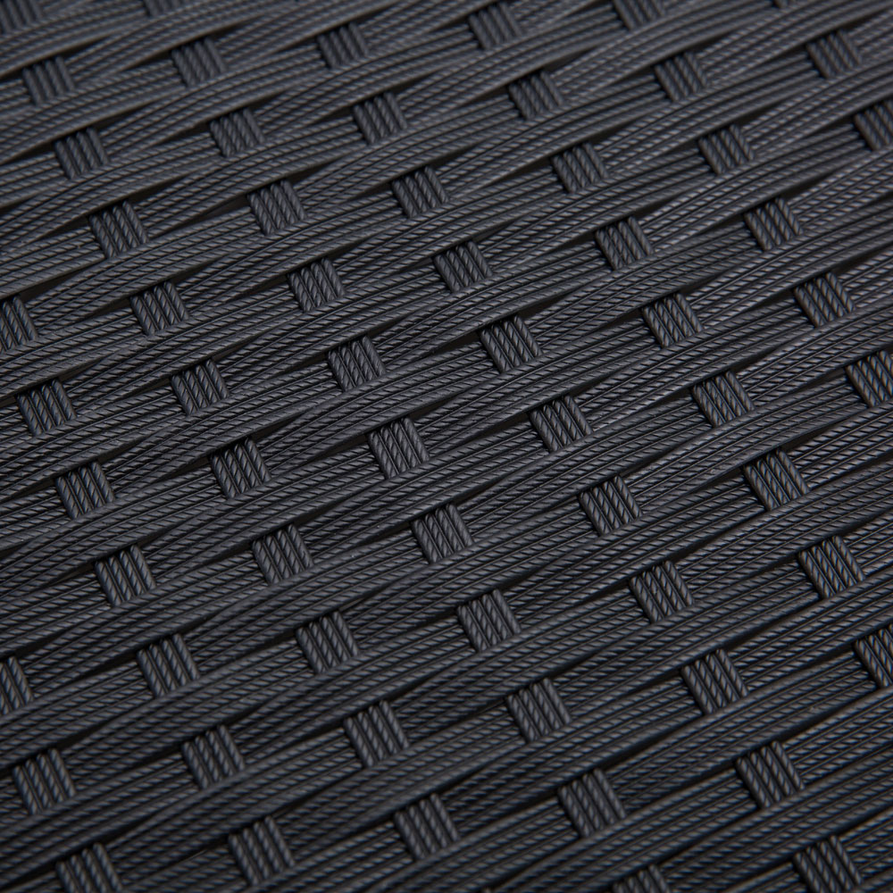 Outsunny 4 Seater Black Rattan Wicker Lounge Set with Grey Cushions Image 3