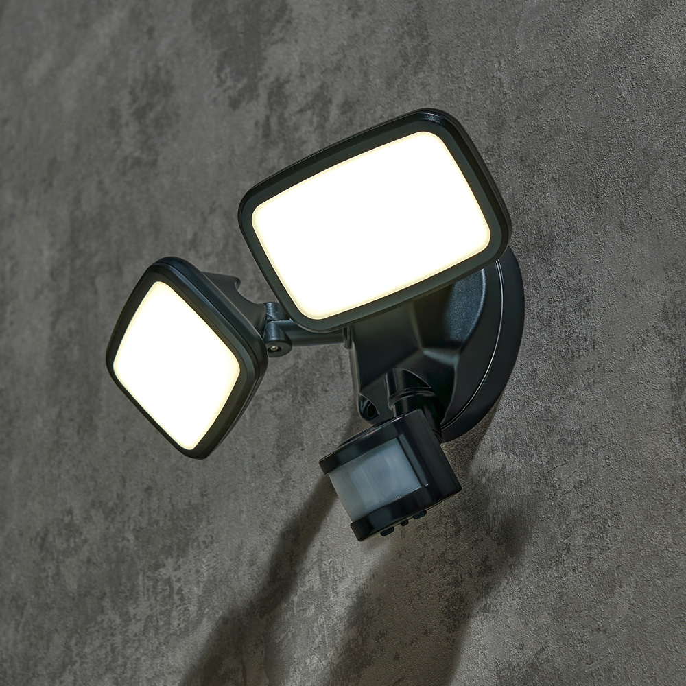 Zink Luna Black Twin Floodlight with PIR Sensor Image 6