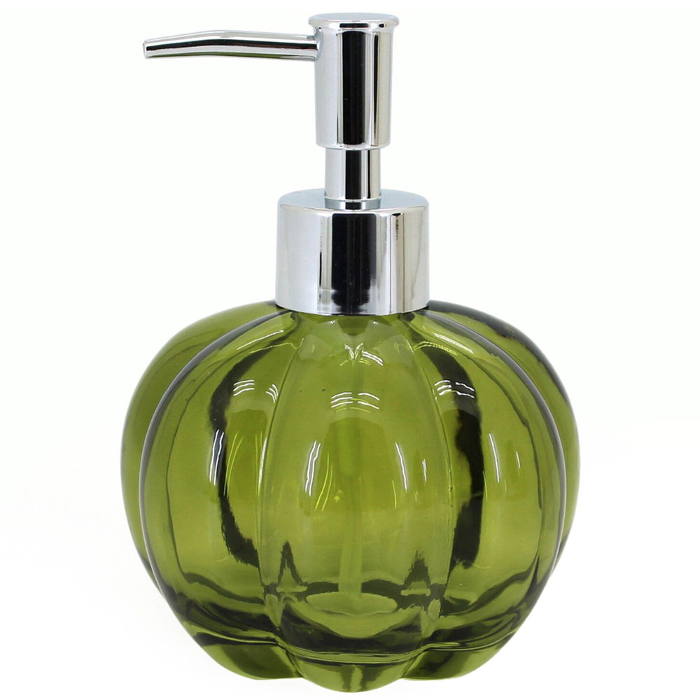 Green Glass Pumpkin Soap Dispenser - Green Image