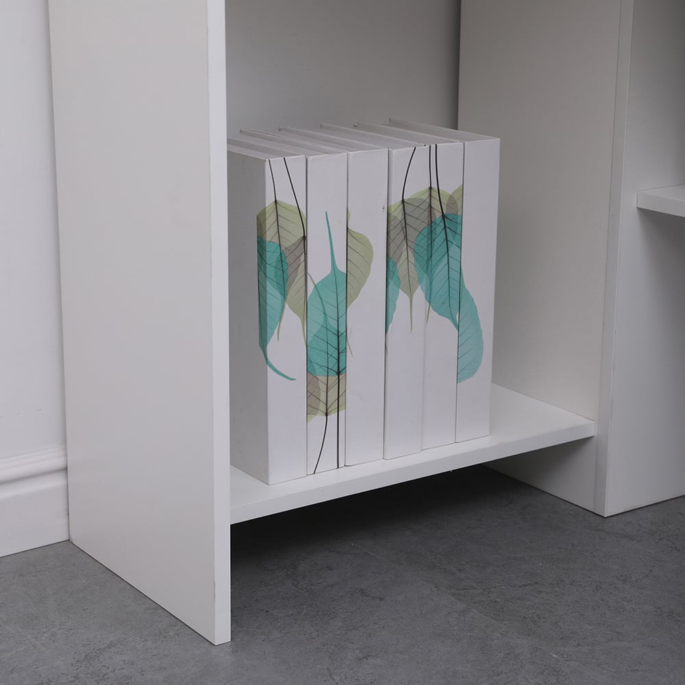 Home Source Wellington 2 Shelf Compact Corner Desk White Image 3
