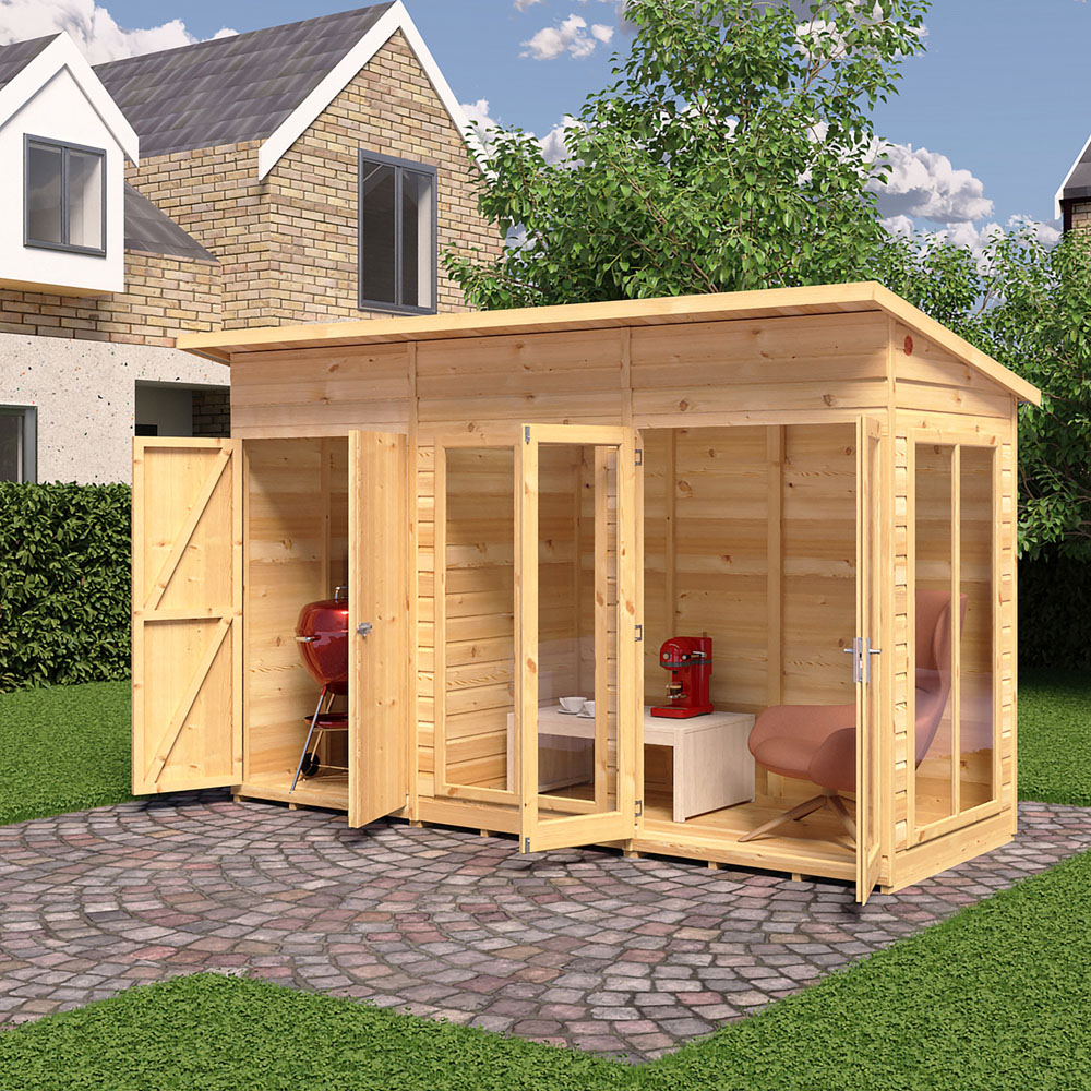 Shire Lela 12 x 4ft Double Door Summerhouse with Storage Image 6