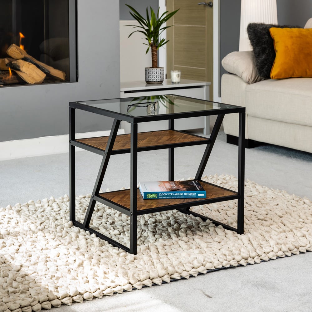 Artemis Home Cascade Glass Top Side Table Image 2