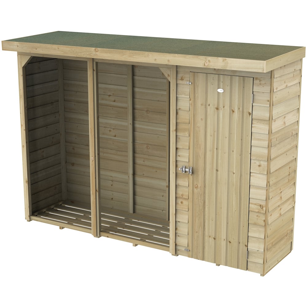 Forest Garden 2.1 x 8.7ft Large Log and Tool Storage Image 1