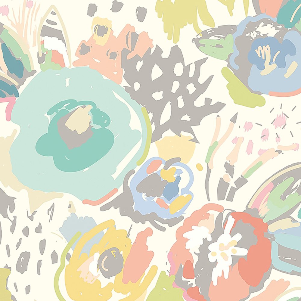 Origin Murals Abstract Floral Pastel Wall Mural Image 2