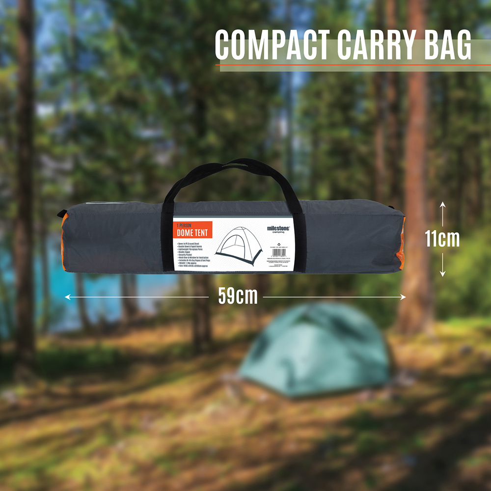 Milestone Camping Festival Dome Tent Charcoal Image 8