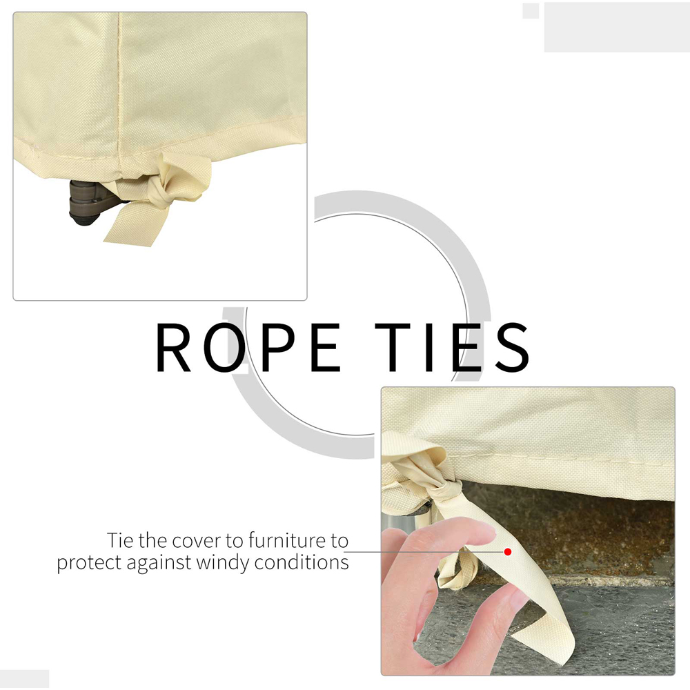 Outsunny Cream Waterproof 2 Seater Protection Cover 140 x 84 x 94cm Image 6