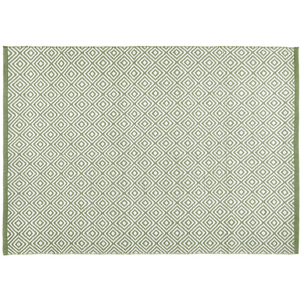 Hug Rug Dark Green Diamond Woven Rug 120 x 170cm Image 1