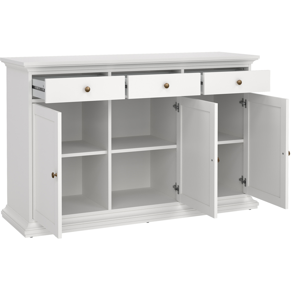 Florence 3 Door 3 Drawer White Sideboard Image 4