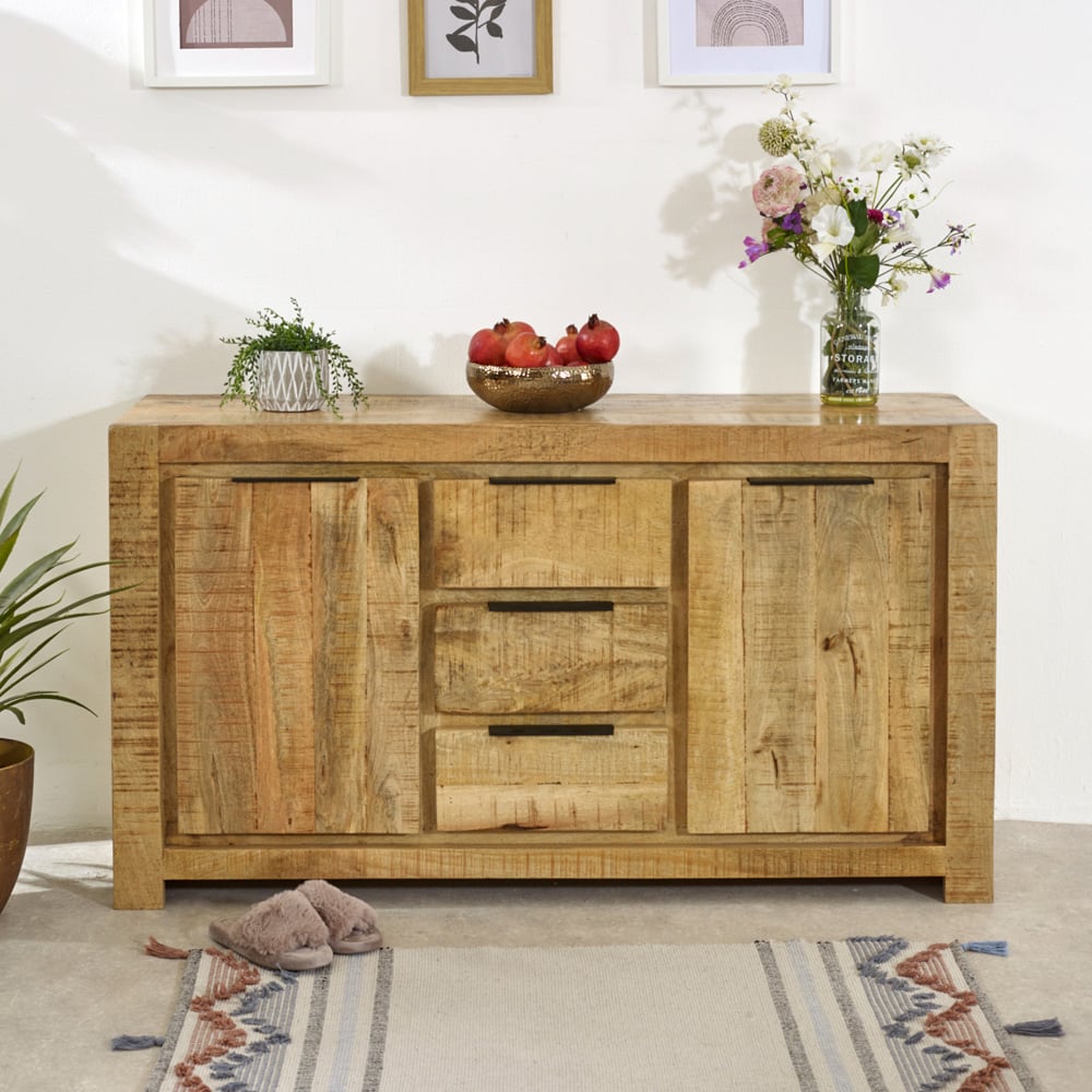 Brooklyn Surrey 2 Door 3 Drawer Solid Wood Large Sideboard Image 4
