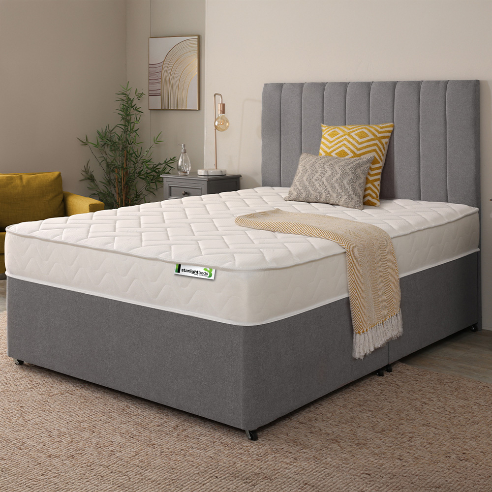 Starlight Beds Deluxe Small Double White Memory Foam with Spring Mattress Image 2