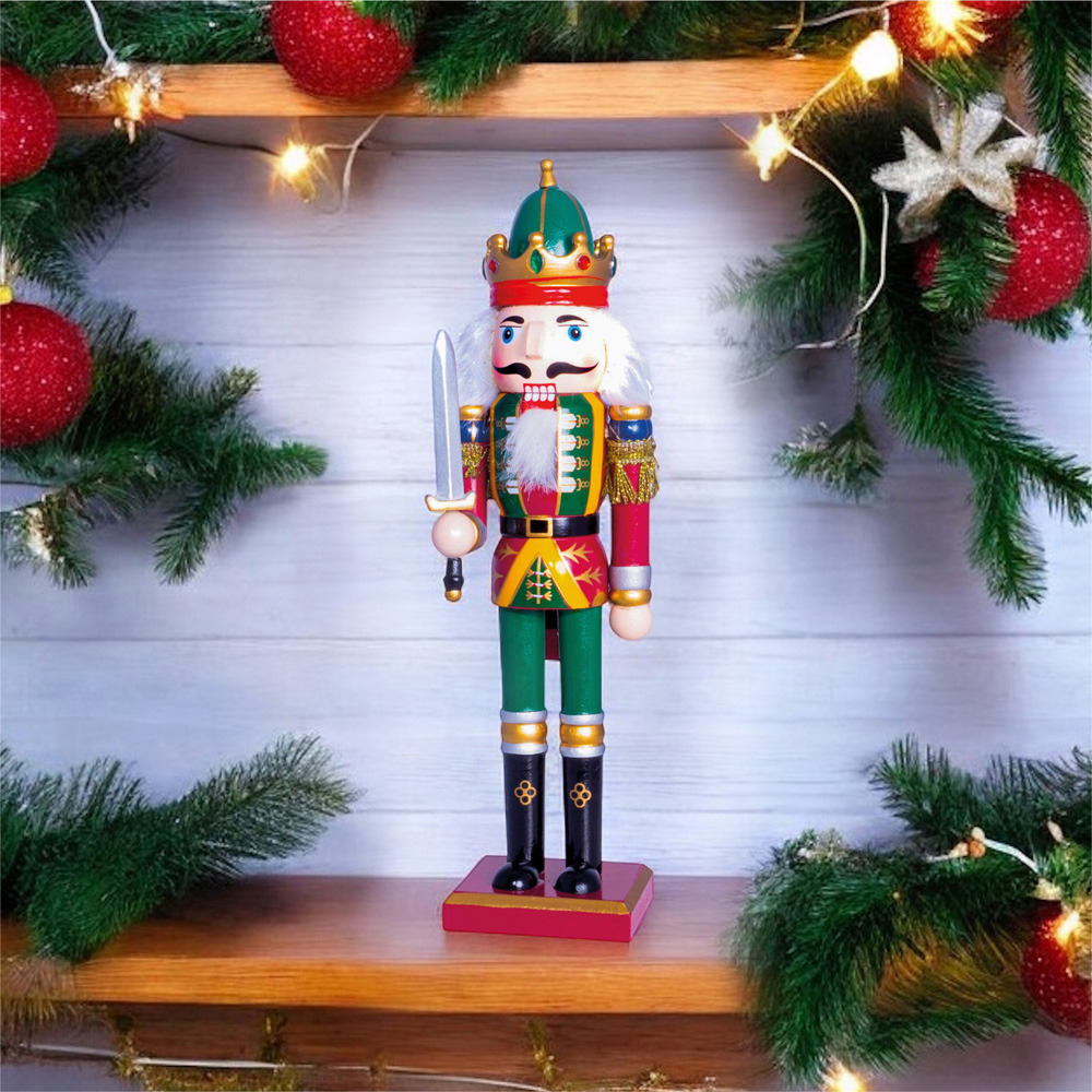 St Helens Green Classic Wooden Nutcracker Soldier 30cm Image 2