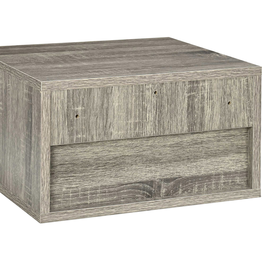Portland Single Drawer Brown Floating Bedside Table Set of 2 Image 4