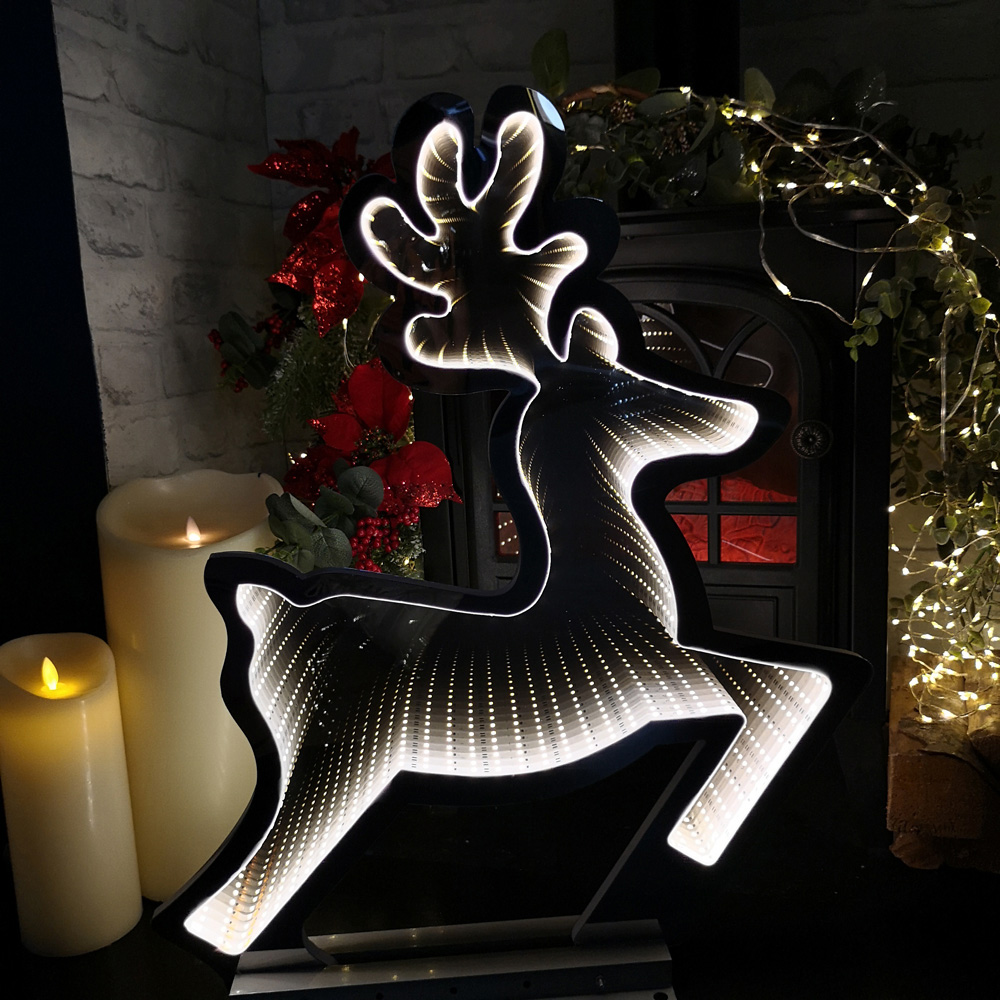 Samuel Alexander Infinity Light Up Leaping Reindeer Christmas Decoration 60cm Image 2