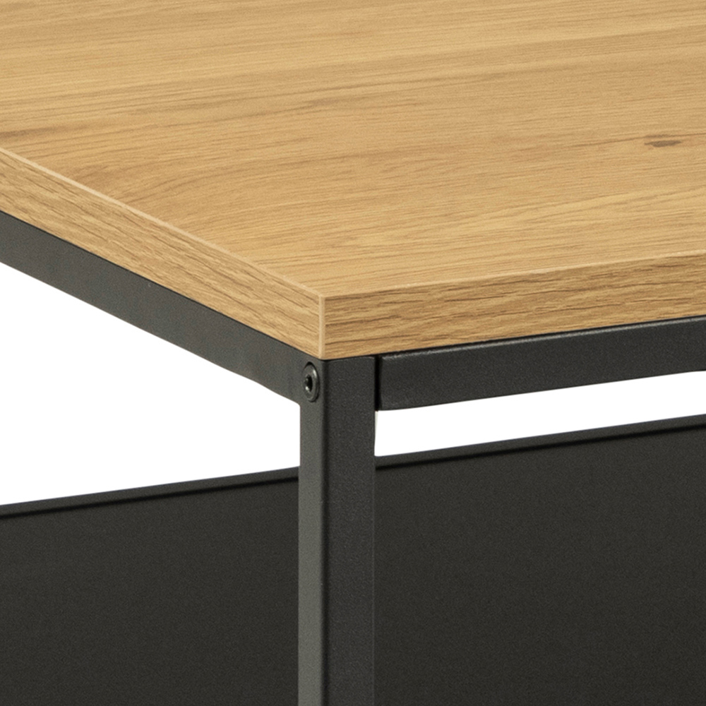 Florence Gila Single Shelf Oak and Black Coffee Table Image 5