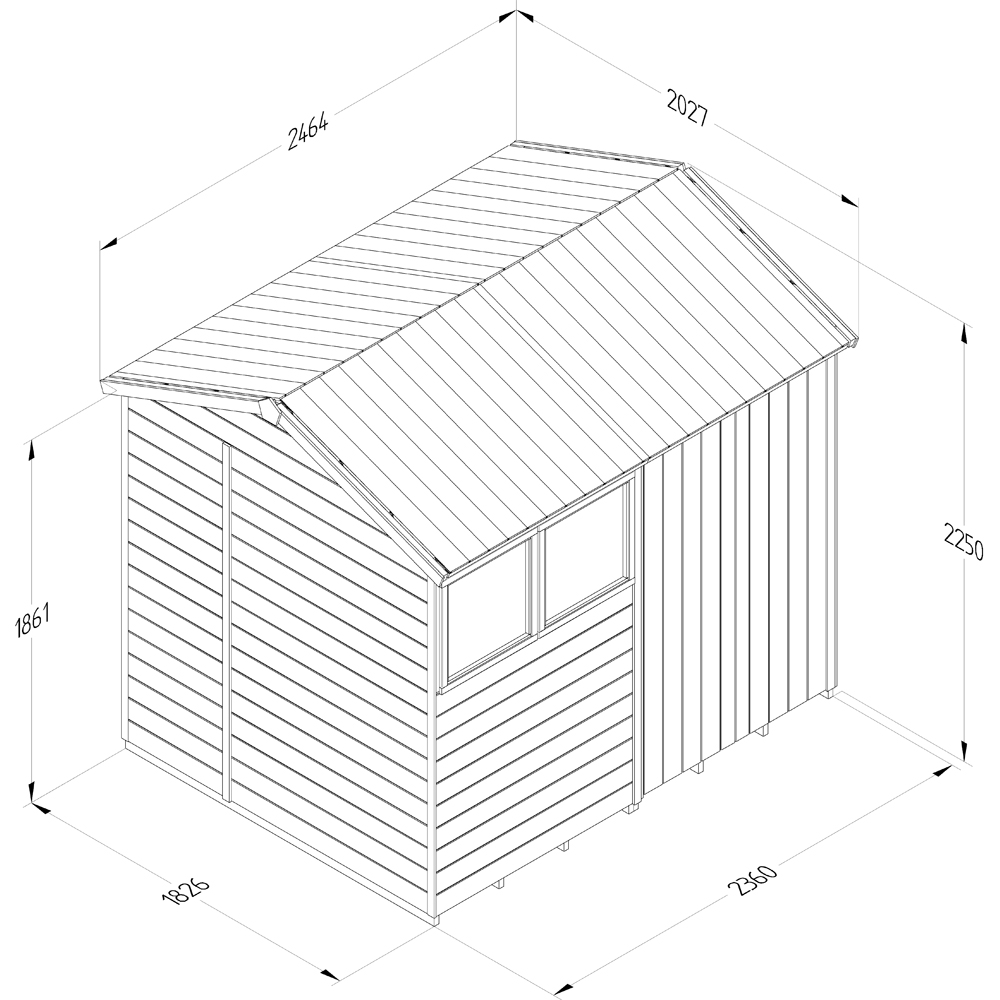 Forest Garden Timberdale 8 x 6ft 2 Opening Reverse Apex Garden Shed Image 9