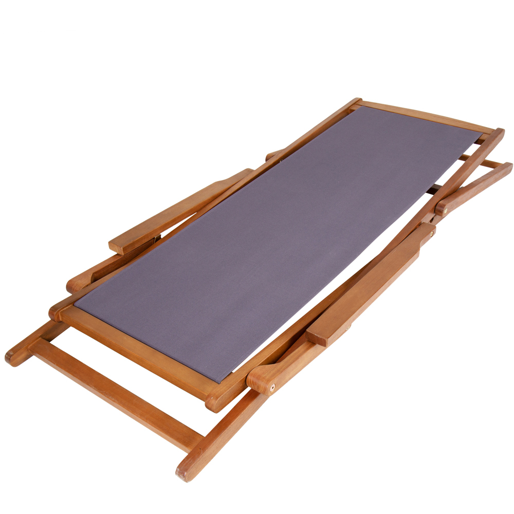 Charles Bentley Grey Deck Chair Image 6