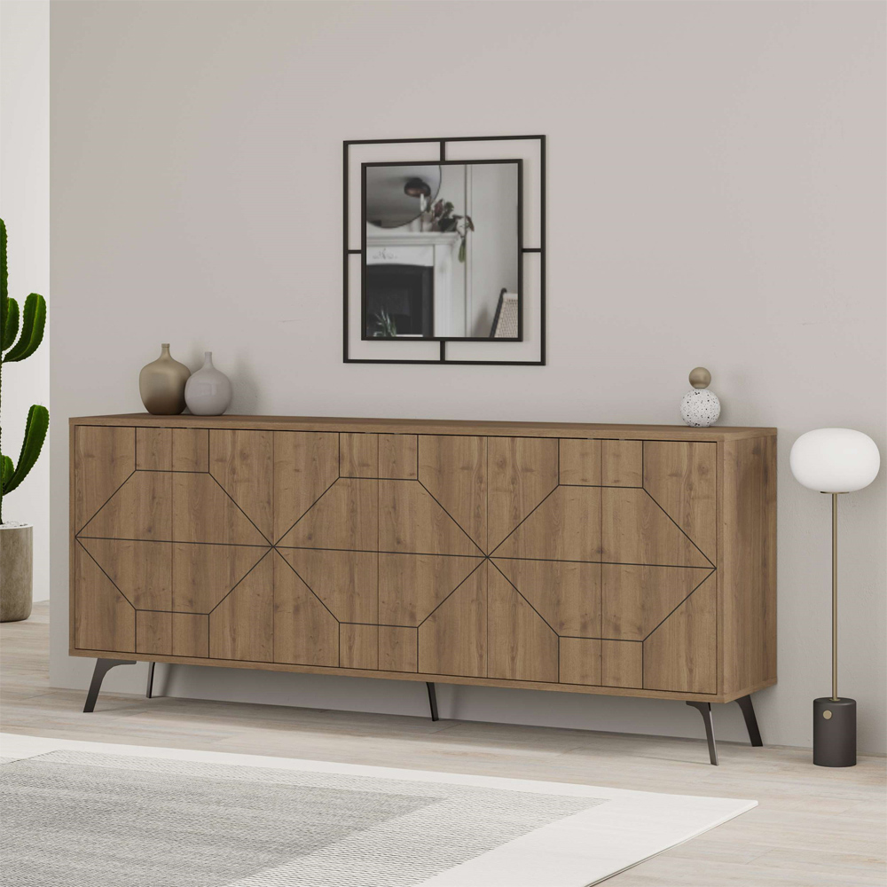 Decortie Dune Dark Oak Effect Console Sideboard Image 5