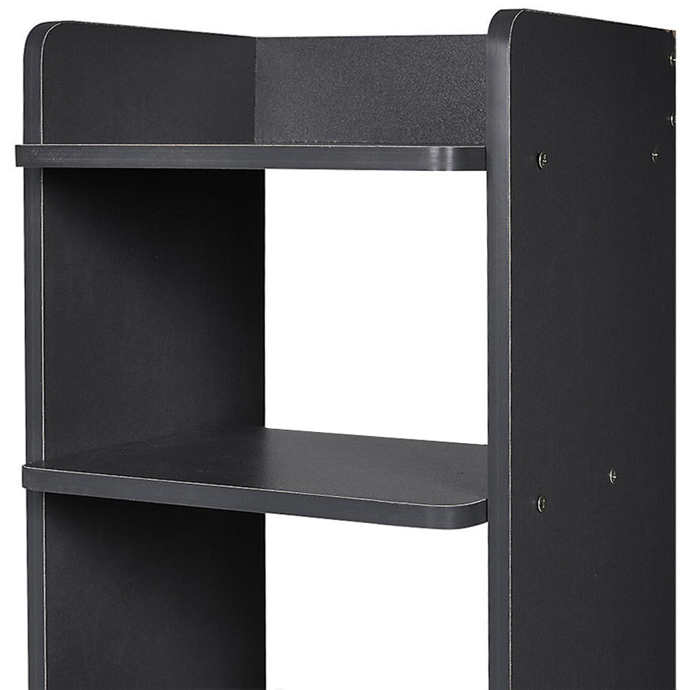 Living and Home 8 Shelf Black Shoe Rack with Raised Guardrail Image 4