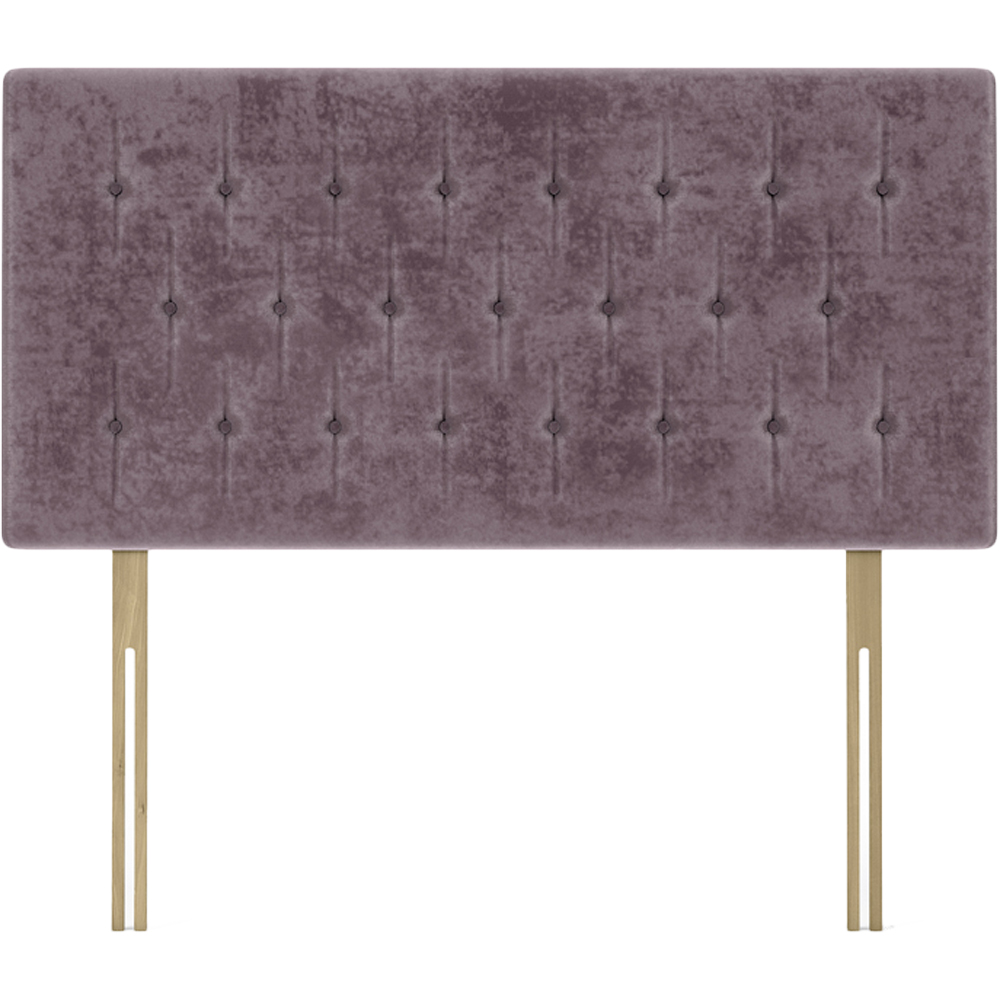 Bedmaster Small Double Mauve Naples Velvet Lona Buttoned Headboard Image 2