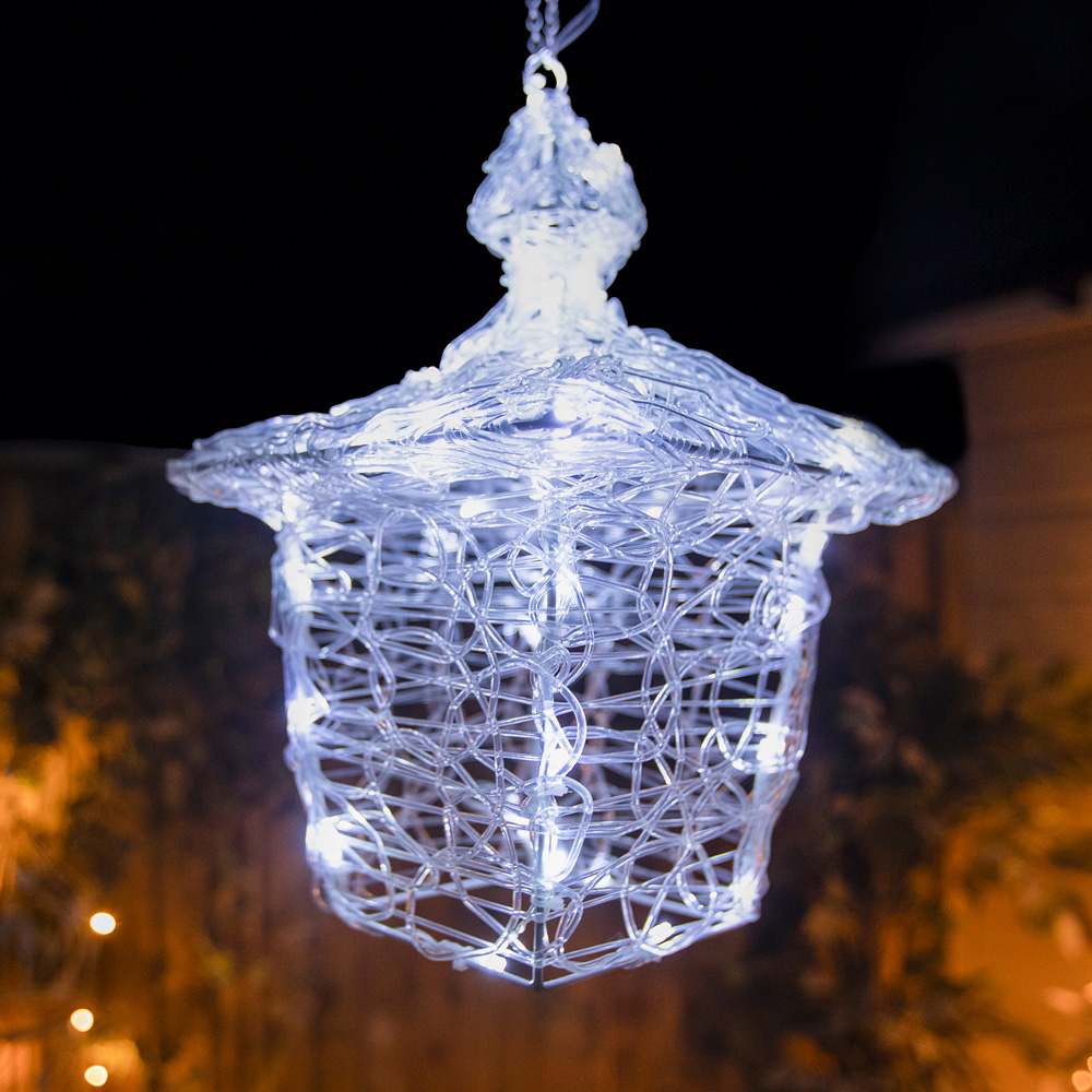 The Christmas Centre 40 LED Soft Acrylic Hanging Lantern 35cm Image 2