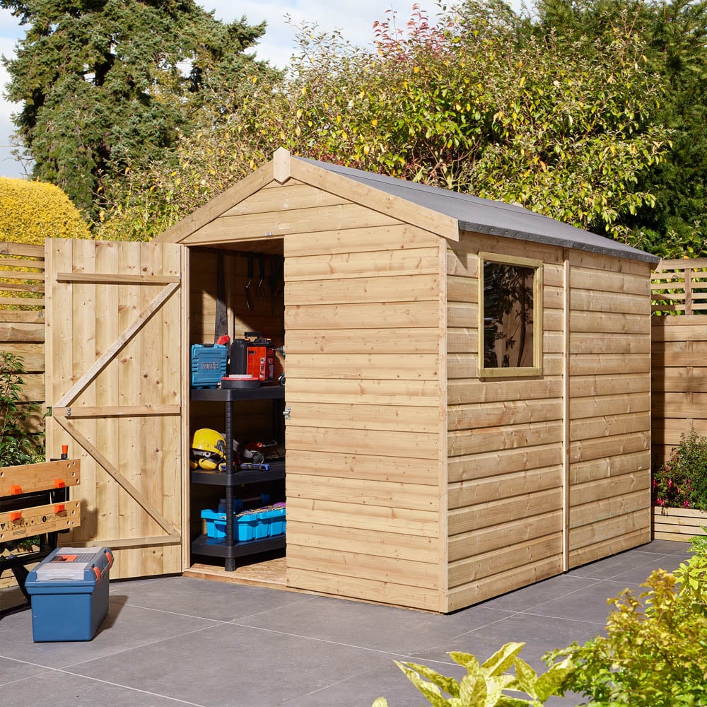 Rowlinson 8 x 6ft Shiplap Apex Shed with Window Image 9