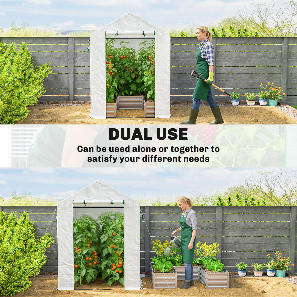 Outsunny White 6.5 x 2.4ft Mini Greenhouse with Roll Up Door Image 8
