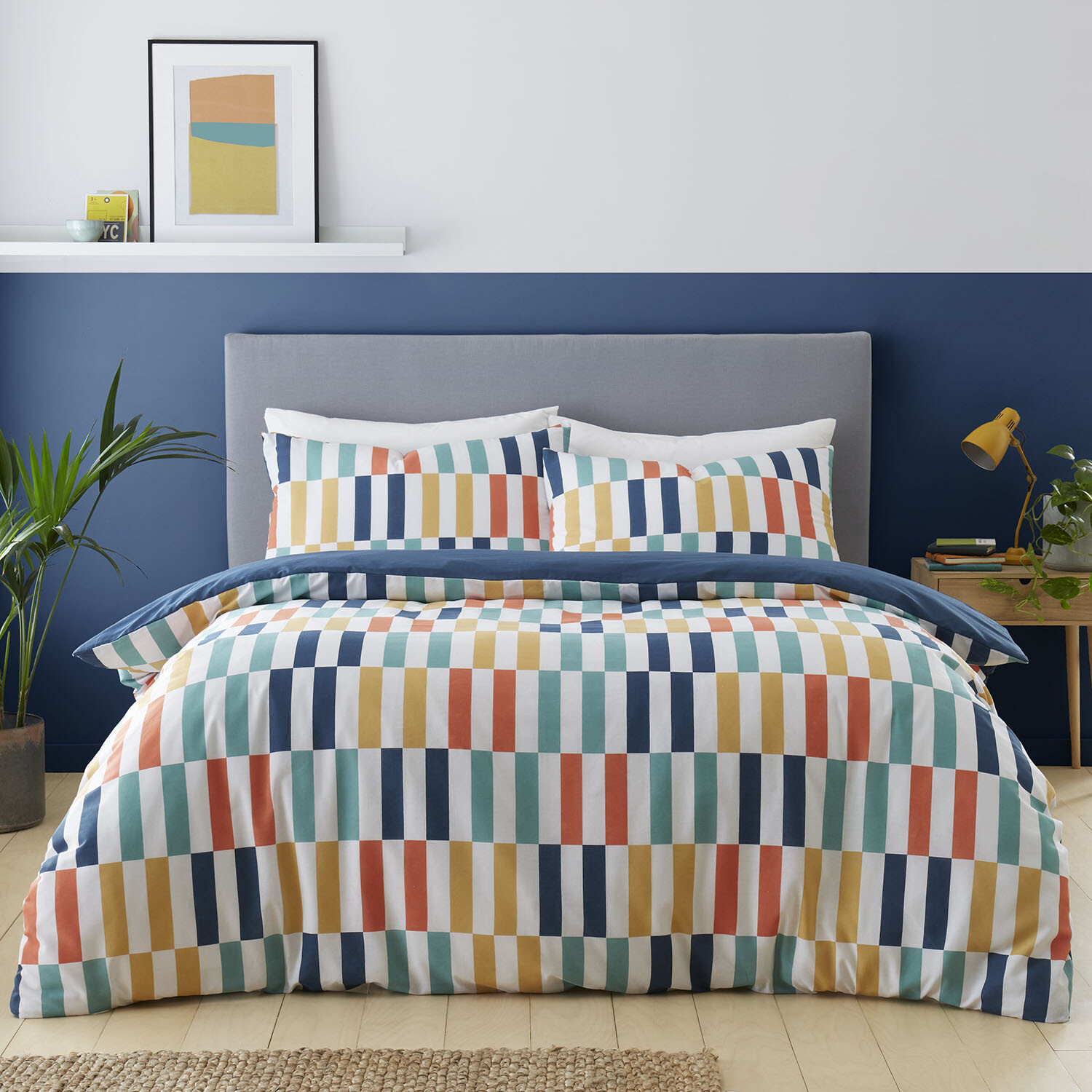 Colby Blocks Duvet Set - Multicolour / Double Image 1