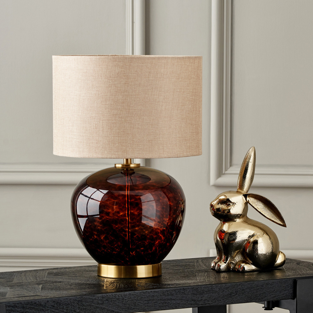 Pacific Lifestyle Lucien Tortoiseshell Glass Table Lamp Image 2