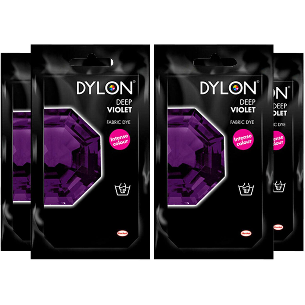 Dylon Deep Violet Hand Fabric Dye Sachet 50g 4 Pack Image 1
