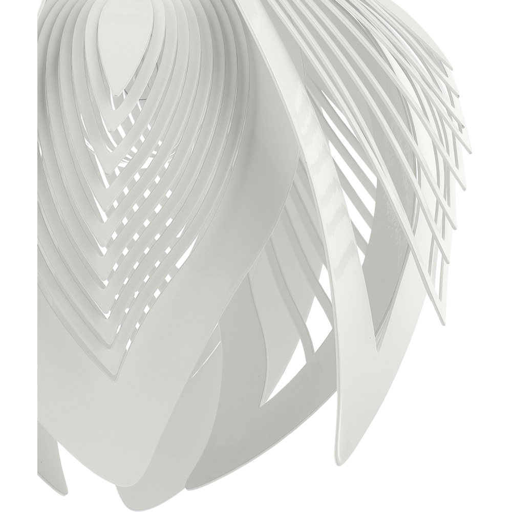 Happy Homewares Modern Designer White Gloss Semi Flush Ceiling Light with Large Leaves Image 3