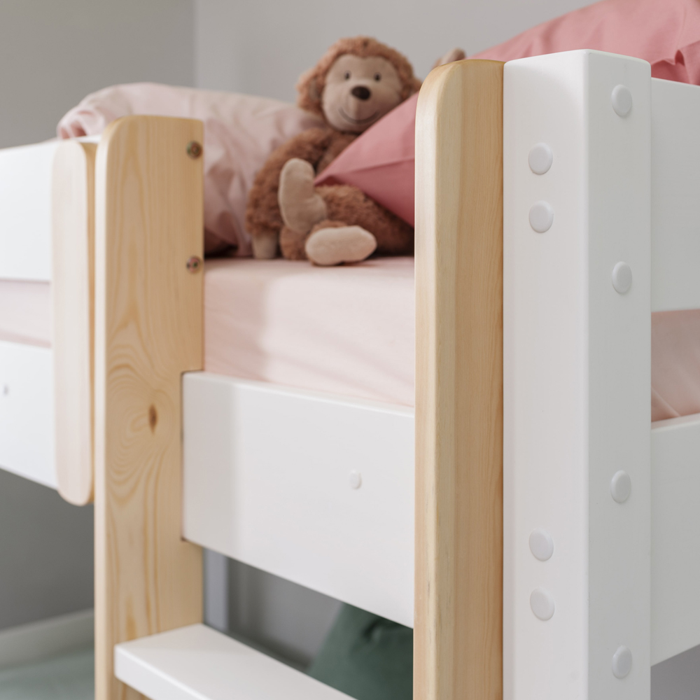 Noa and Nani Una White and Natural Pine Bunk Bed with Asana Trundle ...