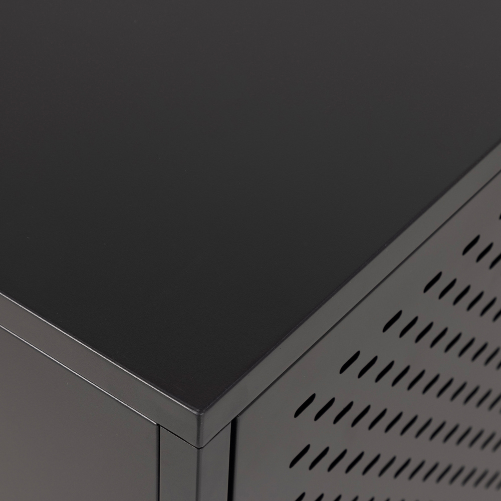 Florence Newcastle 3 Door Matt Black Raised Sideboard Image 6