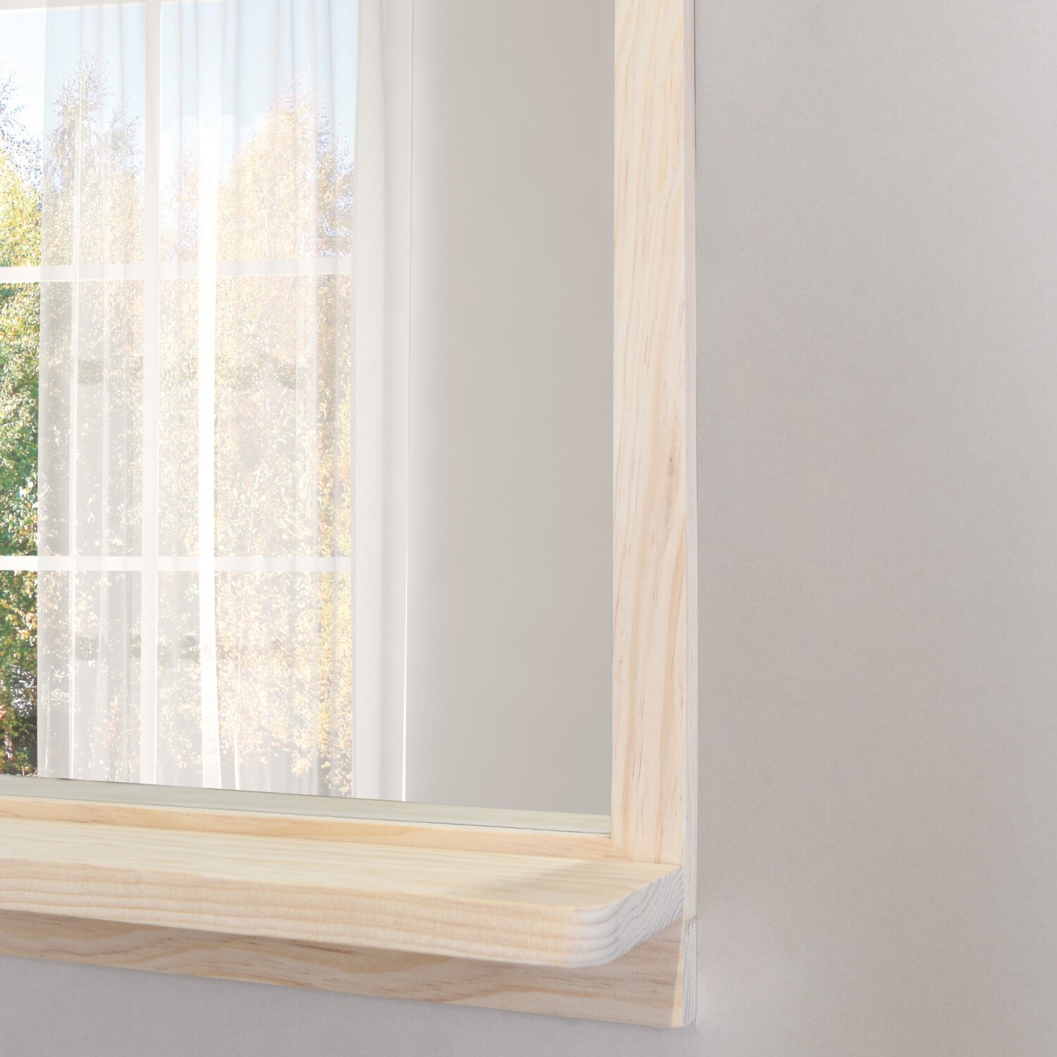 Ashdown Wooden Shelf Mirror Natural Image 4