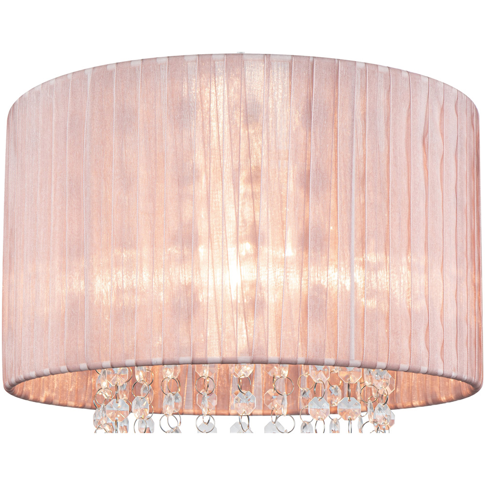 Cosylyte Winni Pink Beaded Voile Easyfit Modern Lamp Shade Image 4