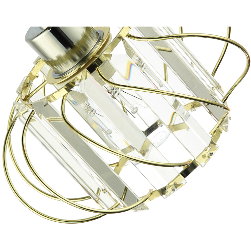 Happy Homewares Gold Frame Pendant Lamp Shade with Acrylic Rectangular Prism Image 6