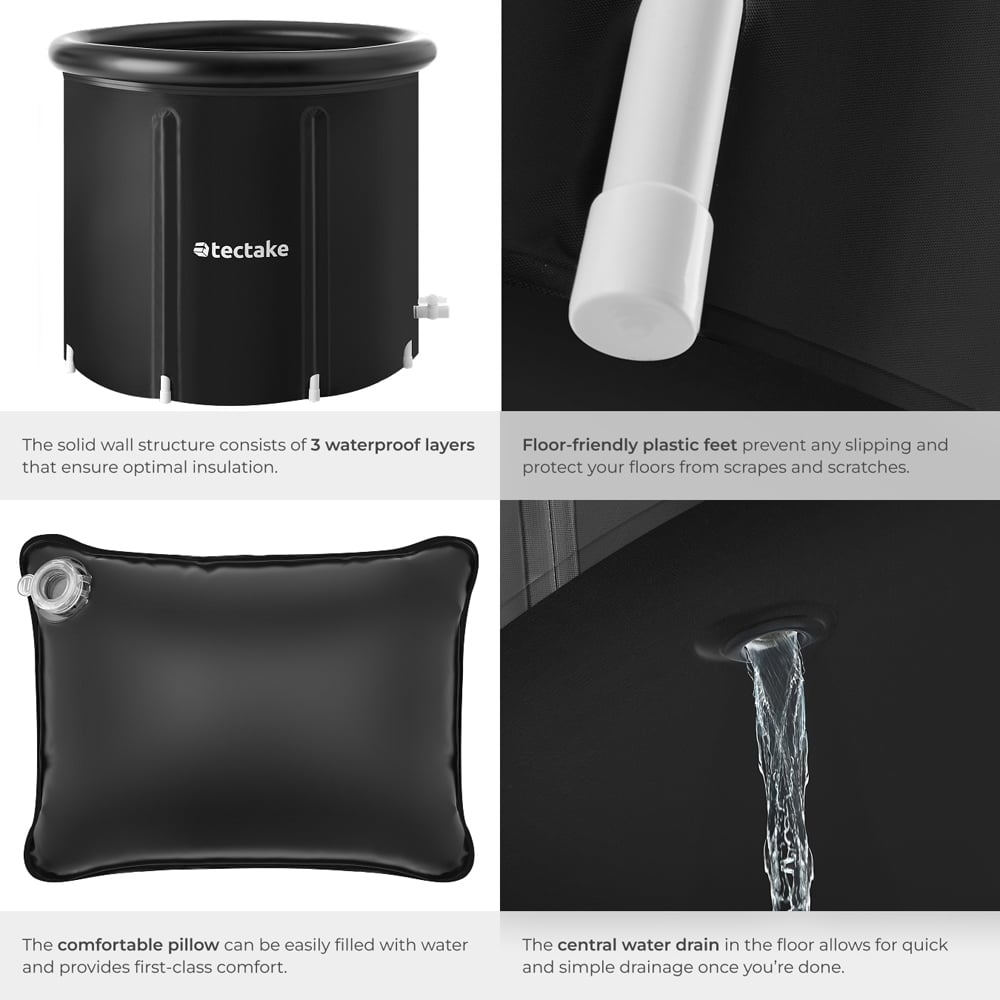 tectake Helsinki Foldable Triple Insulated Portable Ice Bath Barrel with Pump 320L Image 5