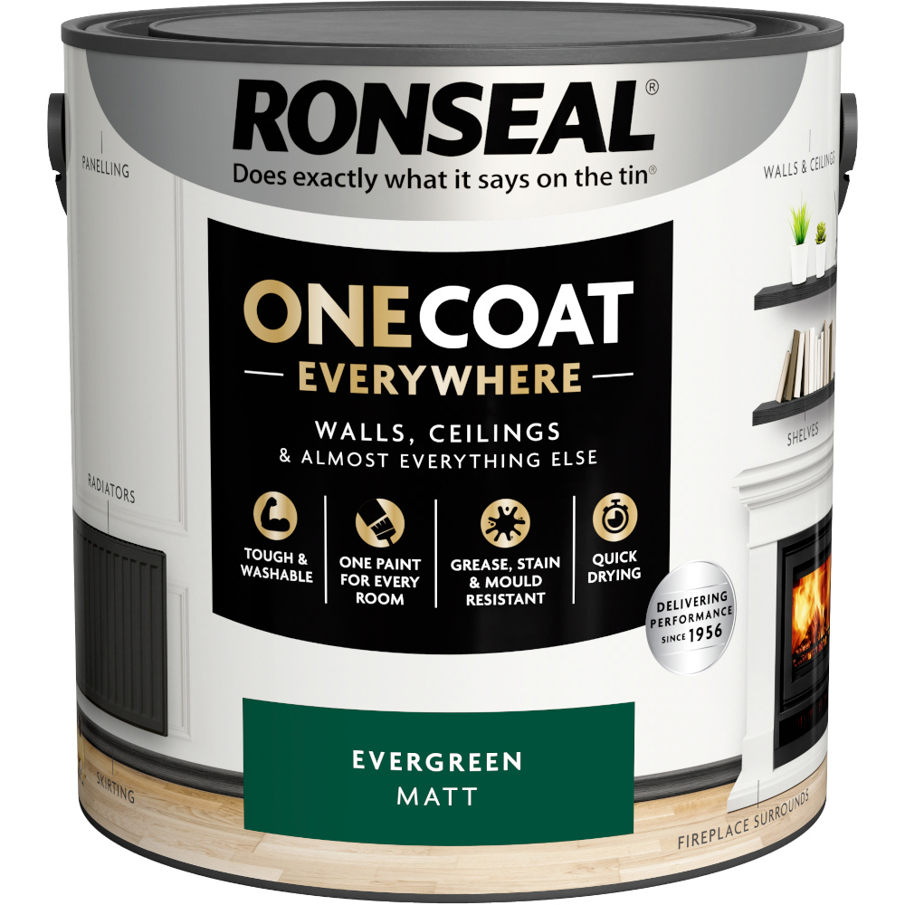 Ronseal One Coat Everywhere Evergreen Matt Interior Paint 2.5L Image 2