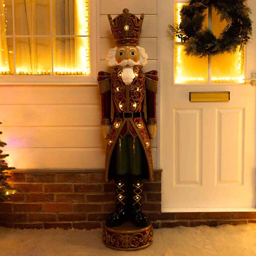 The Christmas Centre Red and Gold LED Lights Traditional Nutcracker King 5.5ft Image 8