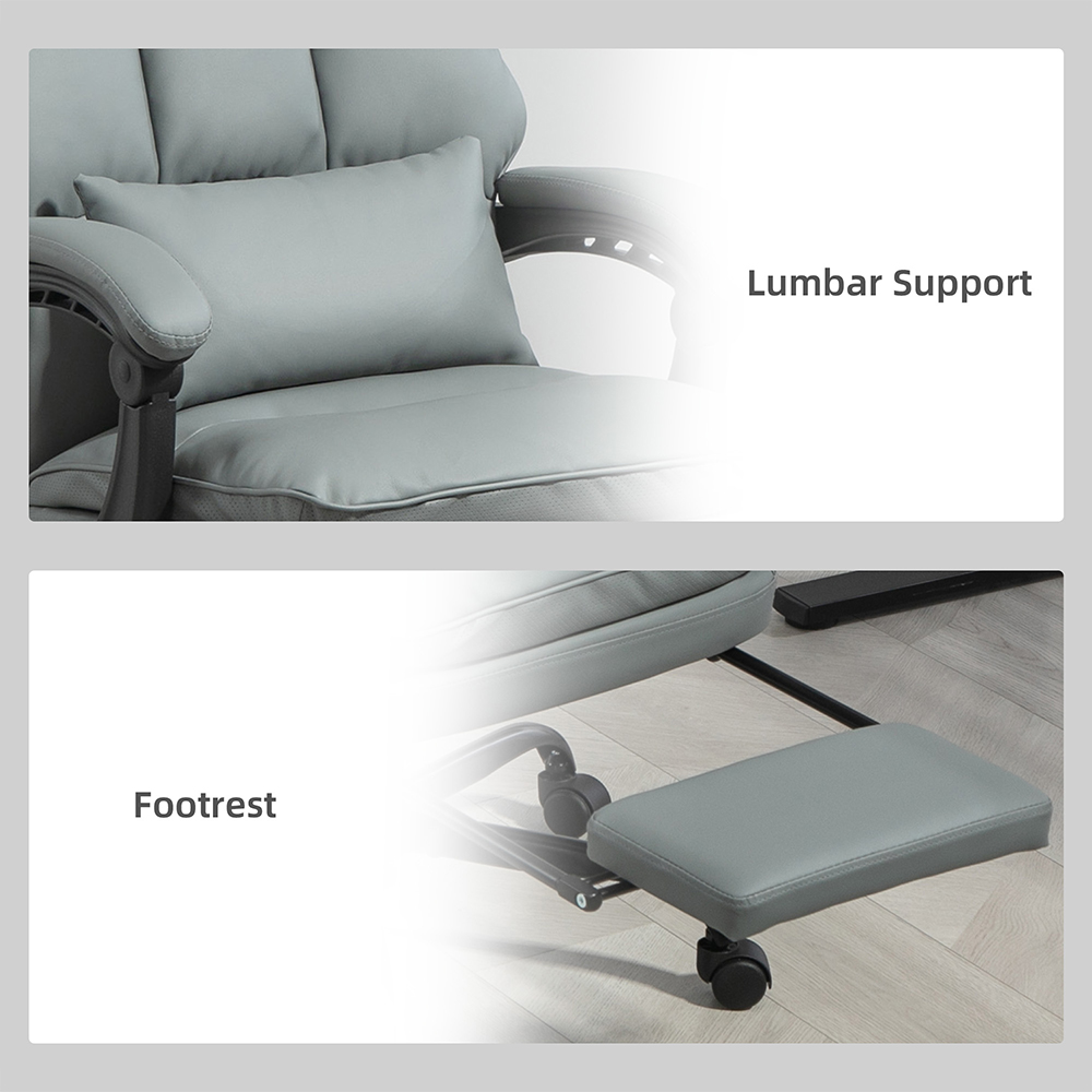 Portland Grey PU Leather Executive Office Chair Image 7