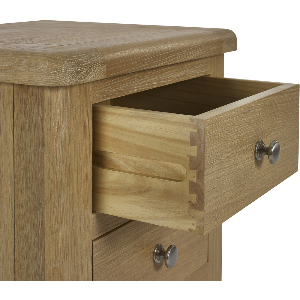 Julian Bowen Memphis 3 Drawer Limed Oak Bedside Table Image 6