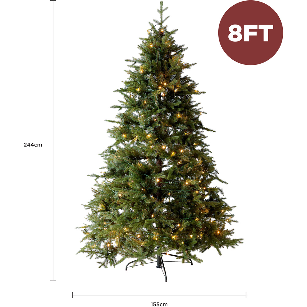 Charles Bentley Luxury Pre Lit Hinged Artificial Christmas Tree 8ft Image 7