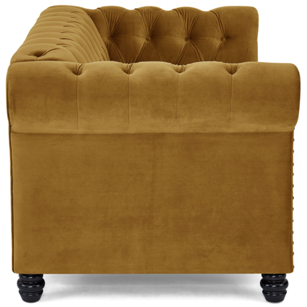 Home Detail Chesterfield 2 Seater Studded Gold Velvet Sofa Image 7