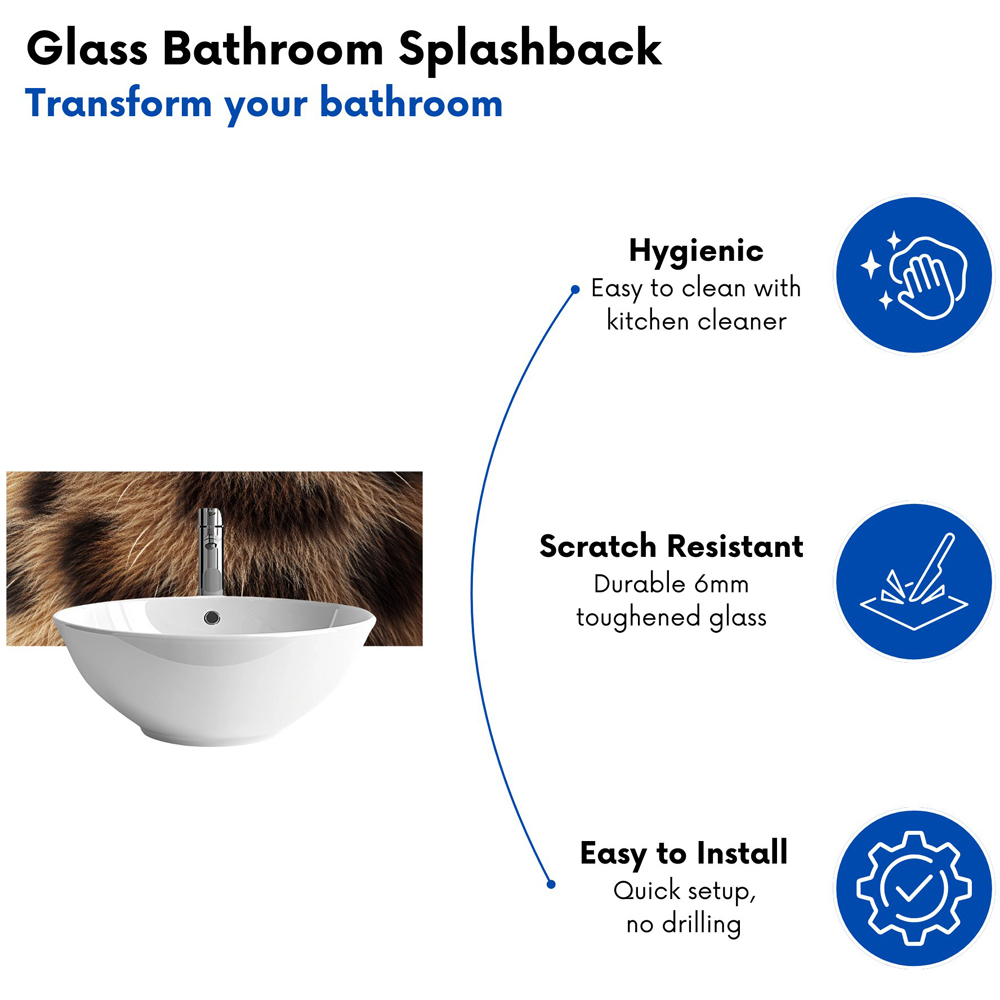 Warren Reed Designer Tabby Fur Print Bathroom Splashback 25 x 60cm Image 4