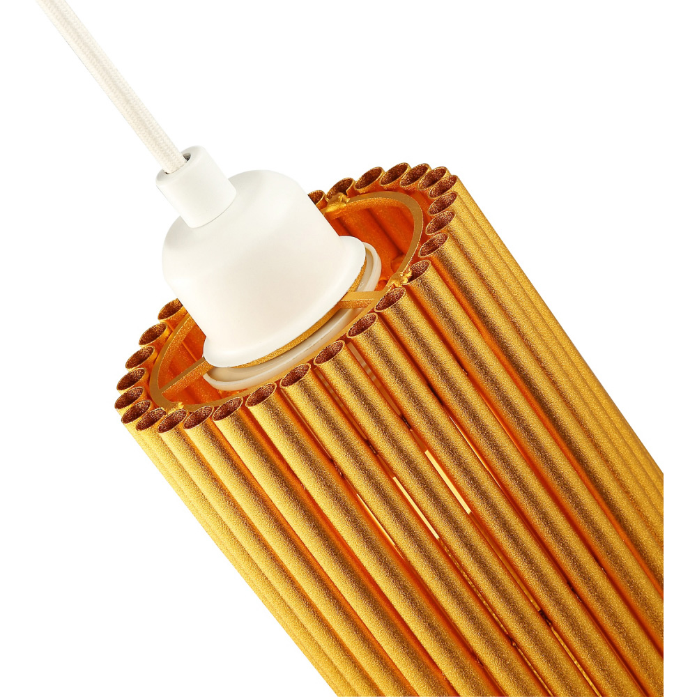 Happy Homewares Designer Satin Gold Tubular Bells Styled Pendant Shade Image 5