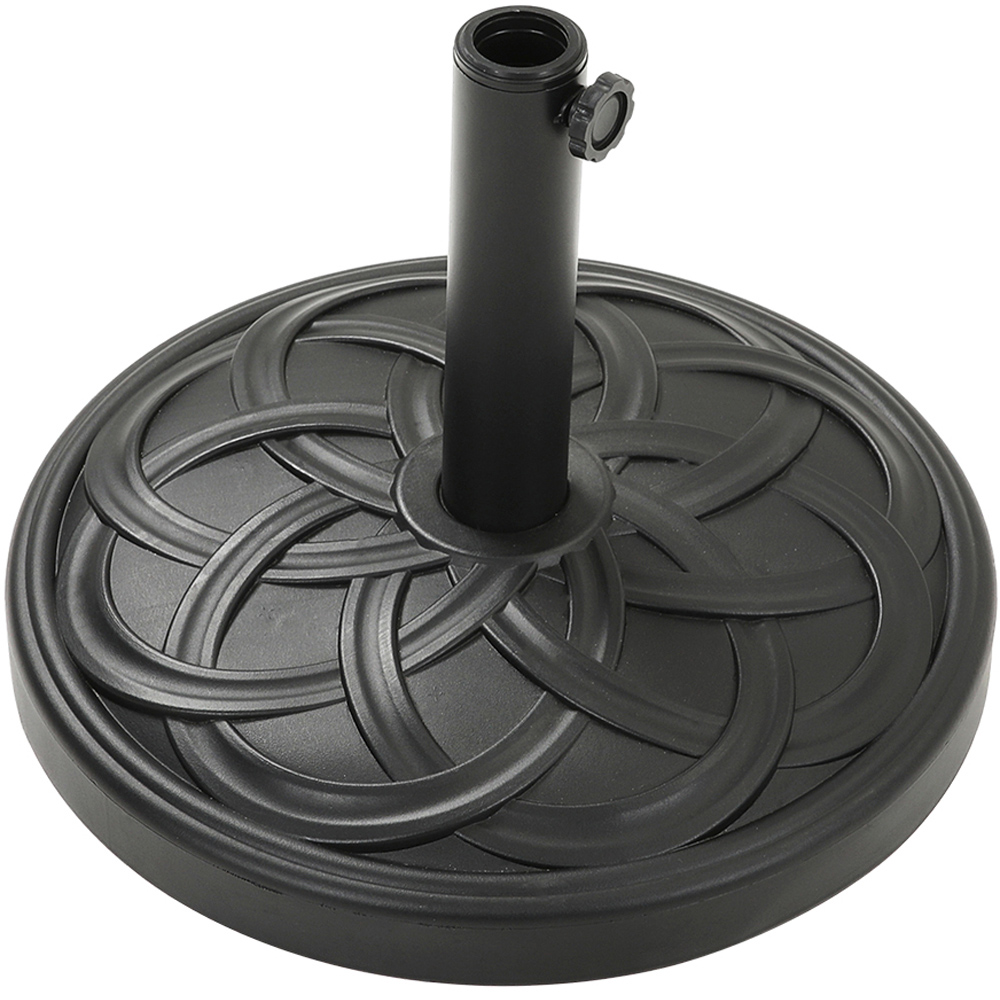 Living and Home Light Grey 3 Tier Crank and Tilt Parasol with Weave Cement Base 3m Image 3