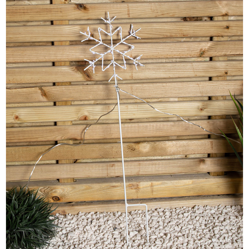 Samuel Alexander 4 Piece 260 White LED Snowflake Christmas Path Light Set Image 7